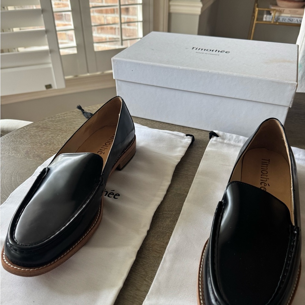 Black Leather Men's Loafers